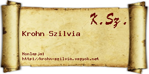 Krohn Szilvia névjegykártya