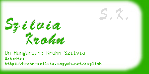 szilvia krohn business card